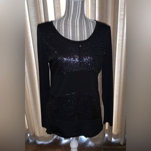 Maurice’s NWT Black Mesh and Sequin Top